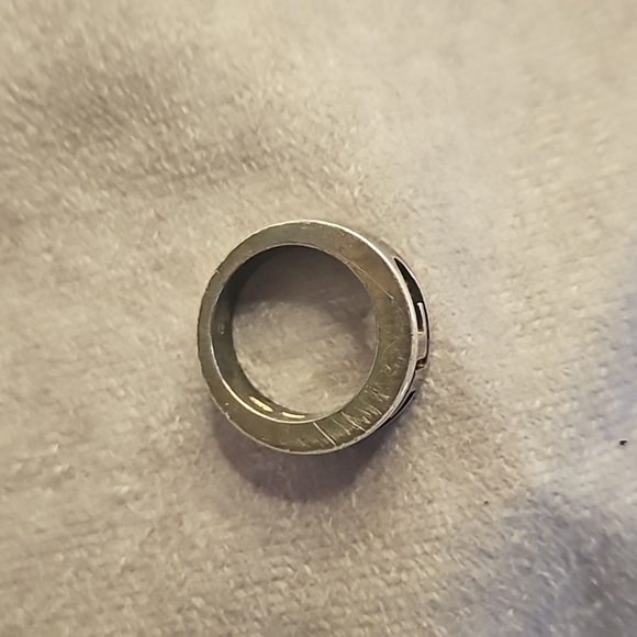 Gucci GG Sterling Silver Gunmetal Gray Band Small Ring SZ. 4 - Picture 6 of 8
